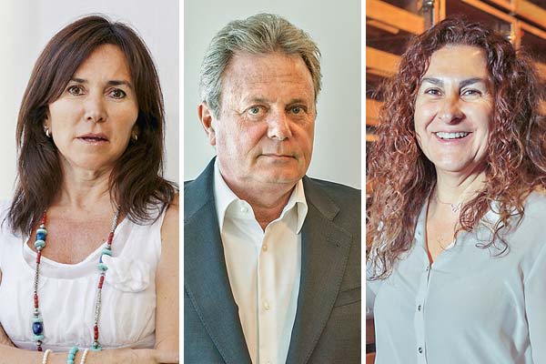 <p>Paola Luksic y Óscar Lería, de WildSur, y Gabriela Luksic, de Petra. Fotos: Verónica Ortíz</p>