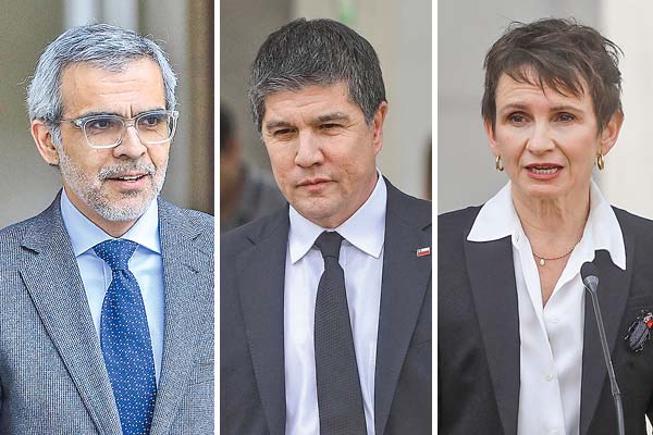 <p>Luis Cordero, el nuevo subsecretario del Interior; Manuel Monsalve, renunciado subsecretario del Interior y Carolina Tohá, ministra del Interior. Fotos: Agencia UNO</p>