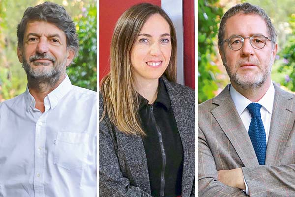 <p>Felipe Irarrázabal, Claudio Agostini y Francisca Levin. Fotos: Jonathan Duran y Julio Castro</p>