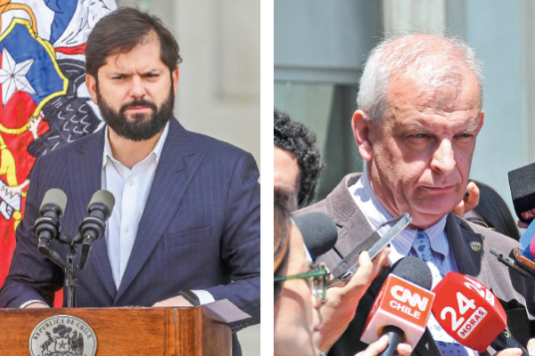 <p>Gabriel Boric, presidente de la República. Xavier Armendáriz, fiscal a cargo del caso Monsalve.</p>