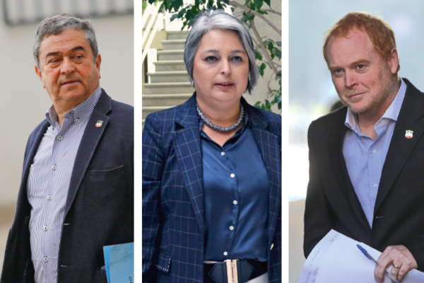<p>Juan Antonio Coloma, senador UDI y presidente Comisión de Trabajo. Jeannette Jara, ministra del Trabajo y Previsión Social. Rojo Edwards, senador Partido Social Cristiano.</p>