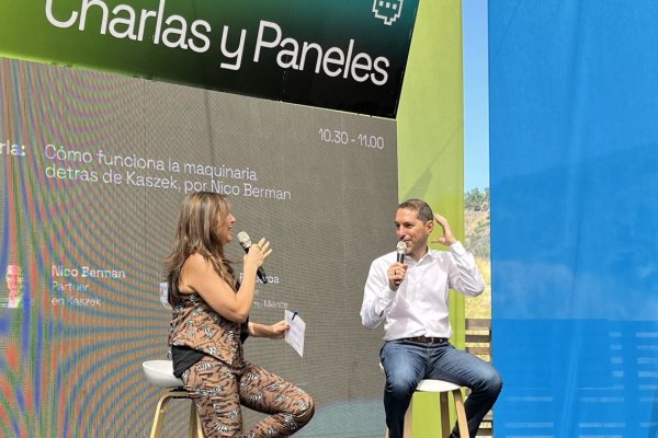 <p>Nicolás Berman, socio de Kaszek, durante el EtM Day 2024.</p>