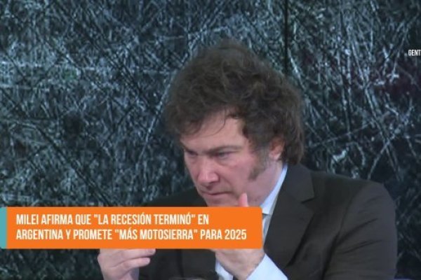 <p>Ahora en DF SUD | Milei afirma que "la recesión terminó" en Argentina y promete "más motosierra" para 2025</p>