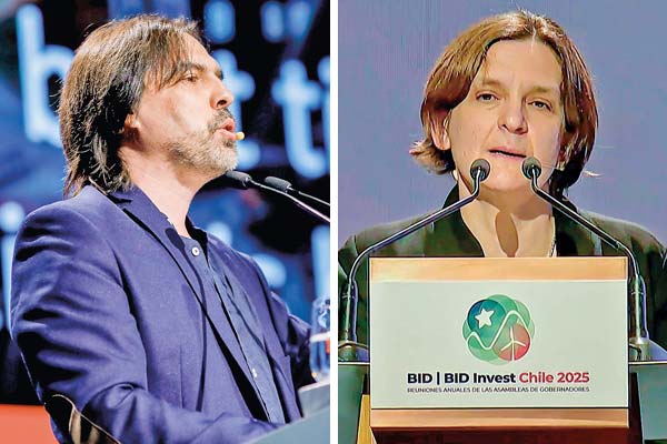 <p>El físico chileno César Hidalgo y la Premio Nobel de Economía, Esther Duflo, se presaentaron en la primera jornada de las Reuniones Anuales.</p>
