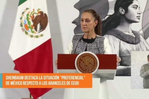 <p>Ahora en DF SUD | Sheinbaum destaca la situación "preferencial" de México respecto a los aranceles de EEUU</p>