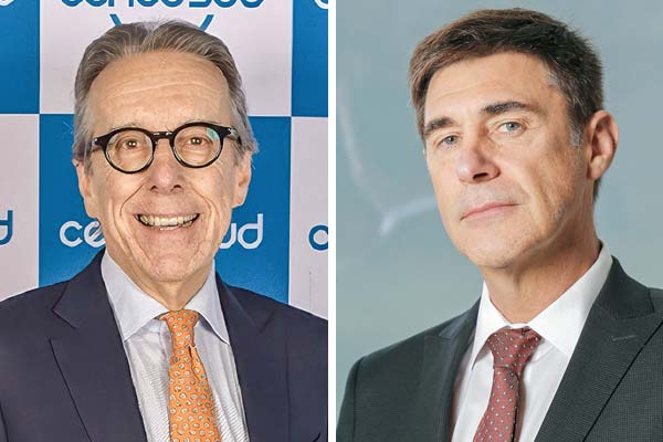 <p>Julio Moura, presidente de Grupo Cencosud. Manfred Paulmann, presidente de Cenco Malls.</p>