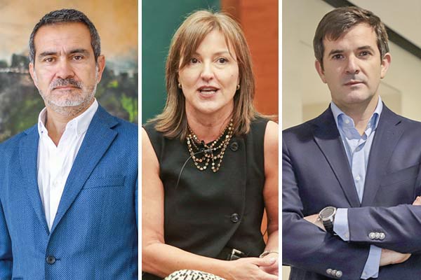 <p>Juan Carlos Chomalí, presidente AFP Capital. Daniela Zecchetto, presidenta AFP Cuprum. Alejandro Bezanilla, gerente general AFP Habitat. Fotos: Rodolfo Jara y Archivo</p>
