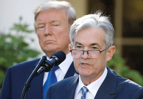<p>El Presidente Trump junto a Jerome Powell. Foto: Reuters</p>