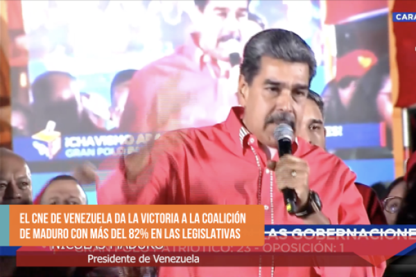 <p>Ahora en DF | El CNE de Venezuela da la victoria a la coalición de Maduro con más del 82% en las legislativas</p>