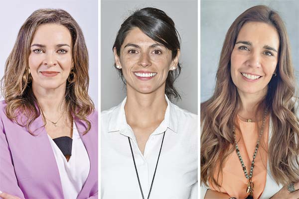 <p>Denise Goldfarb, de The People Future. Macarena McKay, de la Asociación de Ética Empresarial y Organizacional de Chile. Carmen Luz Morales, de W-UP.</p>