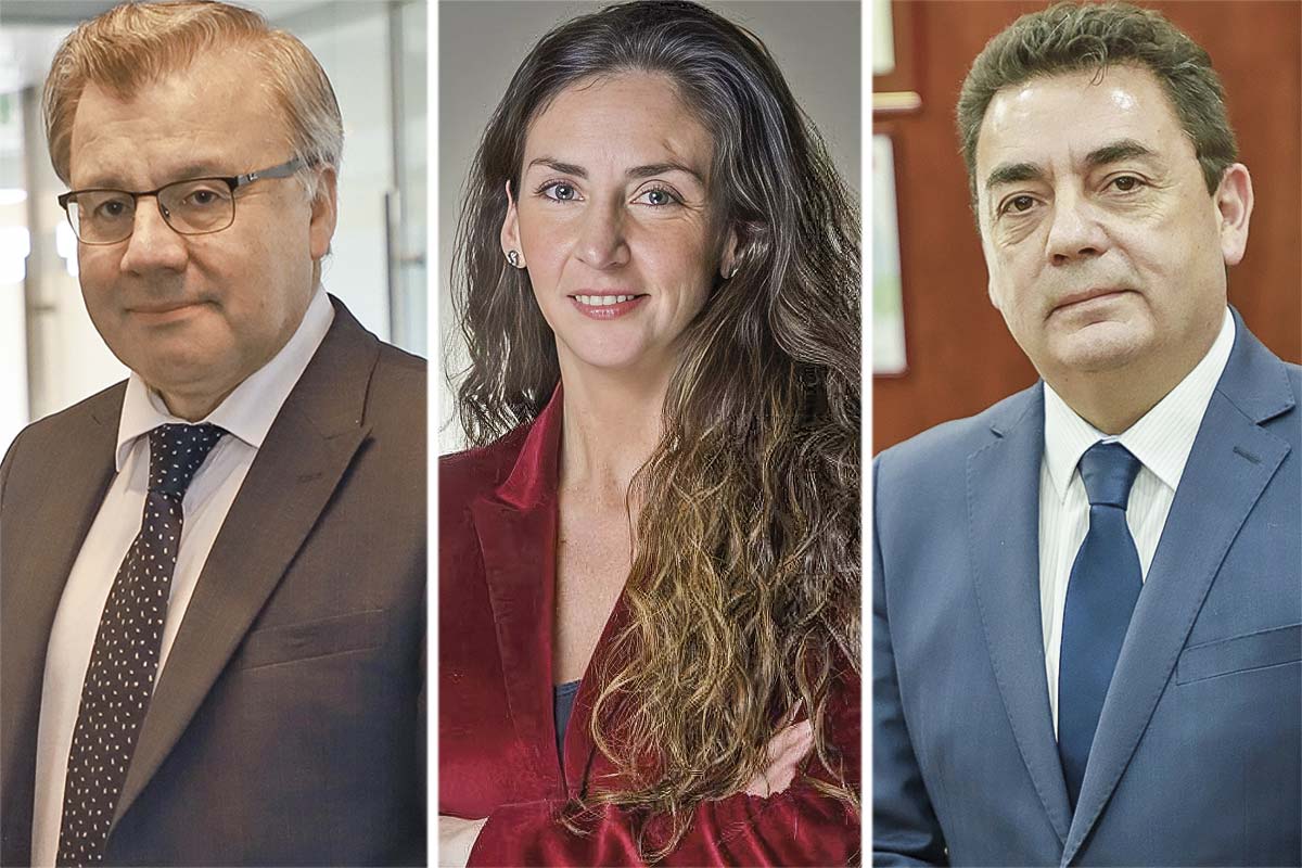 <p>El superintendente de Pensiones, Osvaldo Macías. La gerenta general de la Asociación de AFP, Constanza Bollmann. El director nacional del Instituto de Previsión Social, Juan José Cárcamo. Fotos: Julio Castro y Archivo </p>