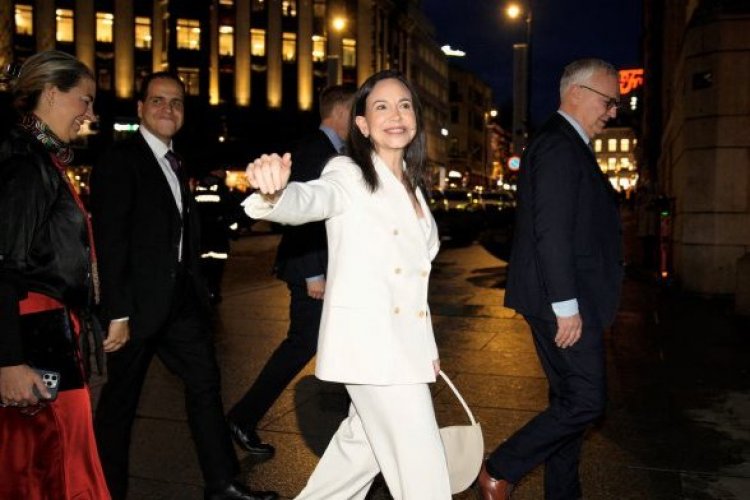 <p>María Corina Machado dijo que apuesta por una transición pacífica en Venezuela</p>