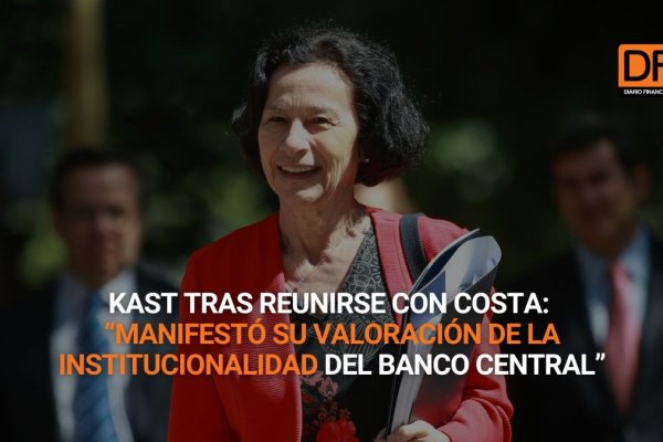 <p>Ahora en DF | Kast tras reunirse con Rosanna Costa: “El Presidente electo manifestó su valoración de la institucionalidad del Banco Central”</p>