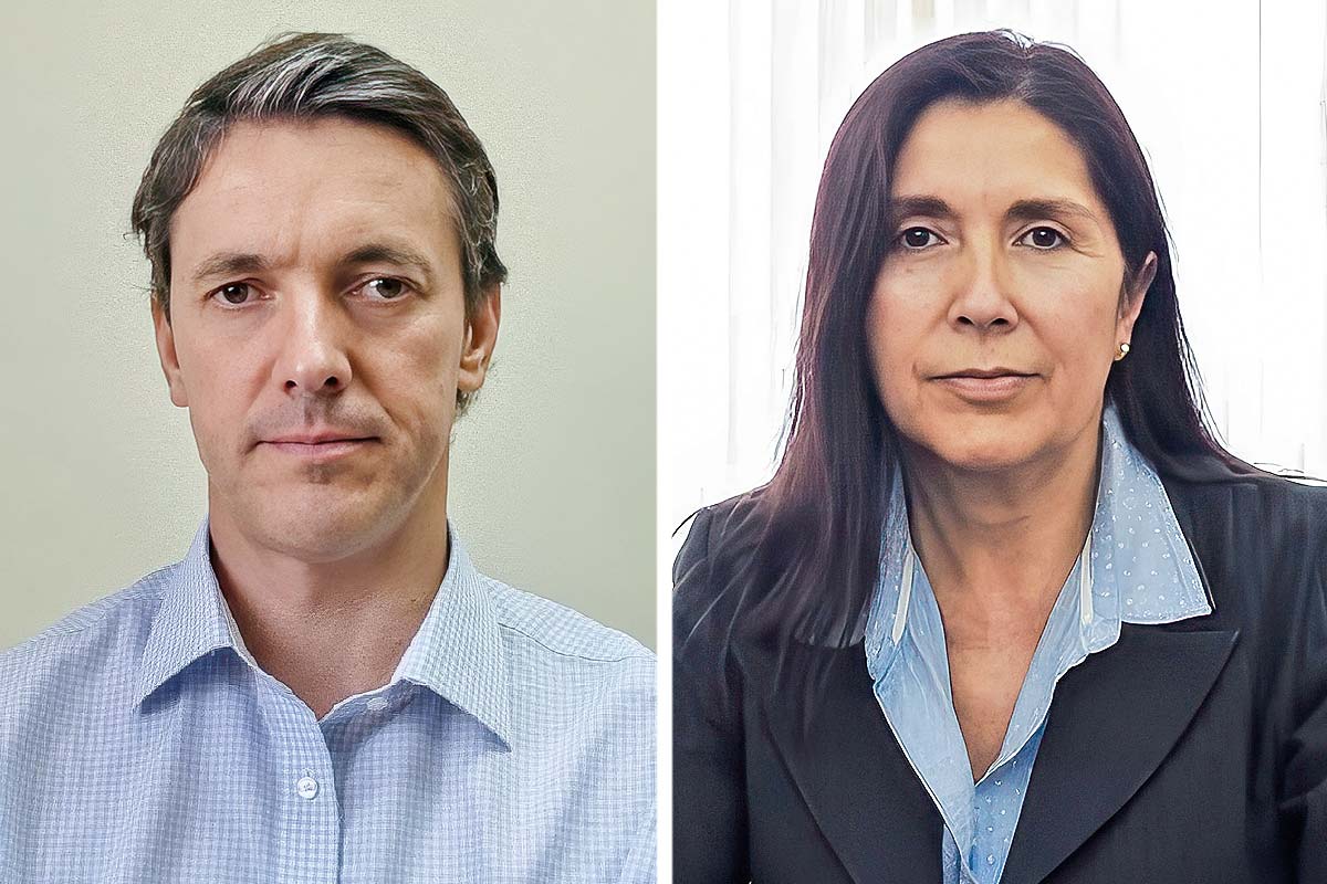 <p>Luis Felipe Elton, exjefe de la división de desarrollo y licitación de proyectos de la DGC. Marcela Hernández, exdirectora general de Concesiones.</p>