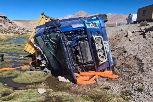 Otra vez un camión boliviano: nuevo volcamiento en Parque Nacional Lauca obliga a Conaf a activar protocolos de emergencia