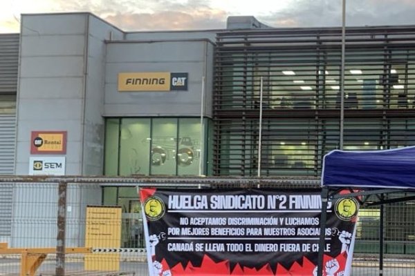 Exigen bonos de $ 17 millones: Sindicato N°2 de Finning inicia huelga a nivel nacional tras fracaso de mediación