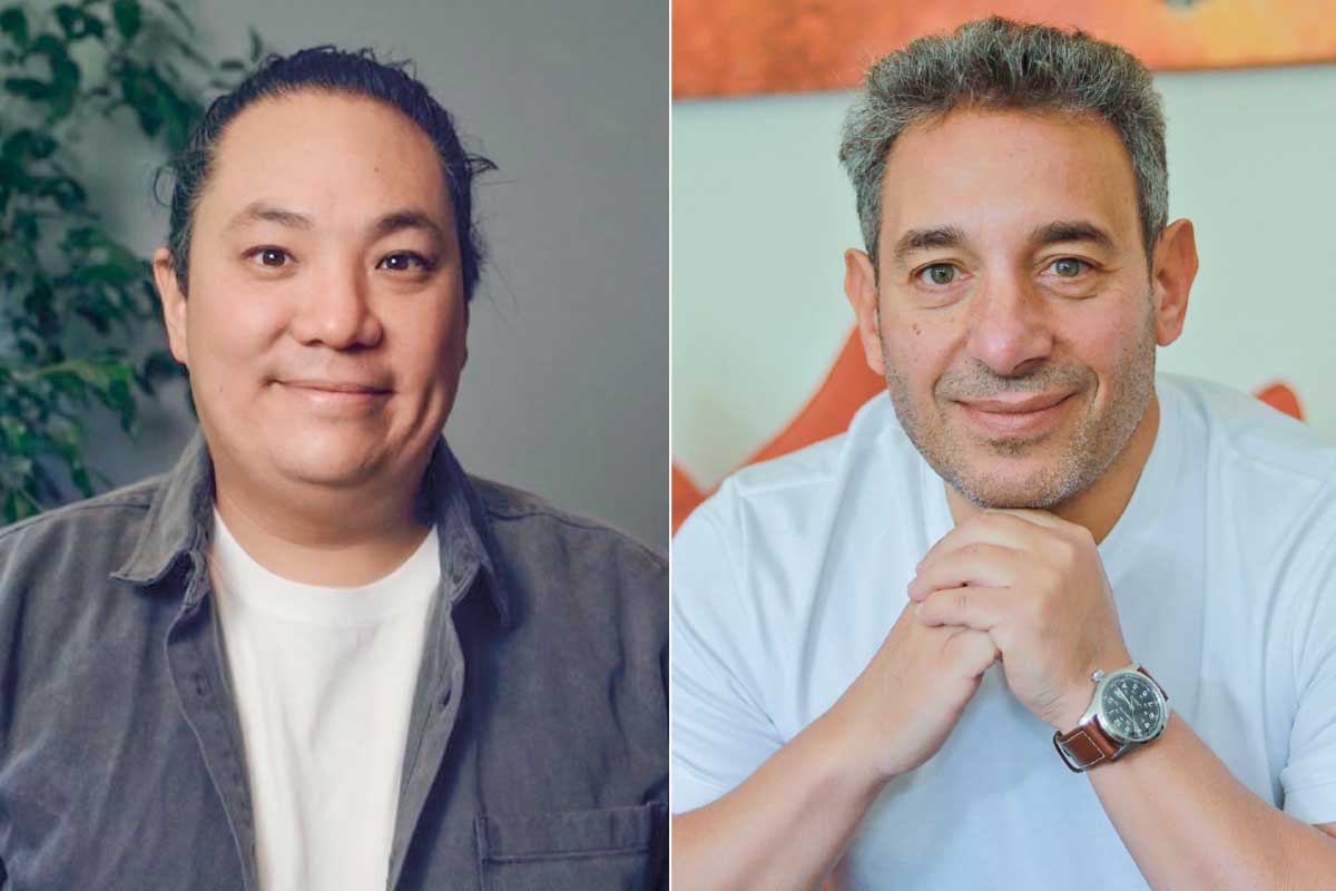 <p>San Feng CEO de Haulmer. Roberto Camhi cofundador de Apanio</p>