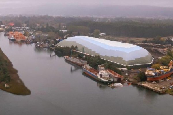 Portuaria Corral, en Valdivia, fortalece cadena logística de astillas de madera con el domo industrial más grande de América