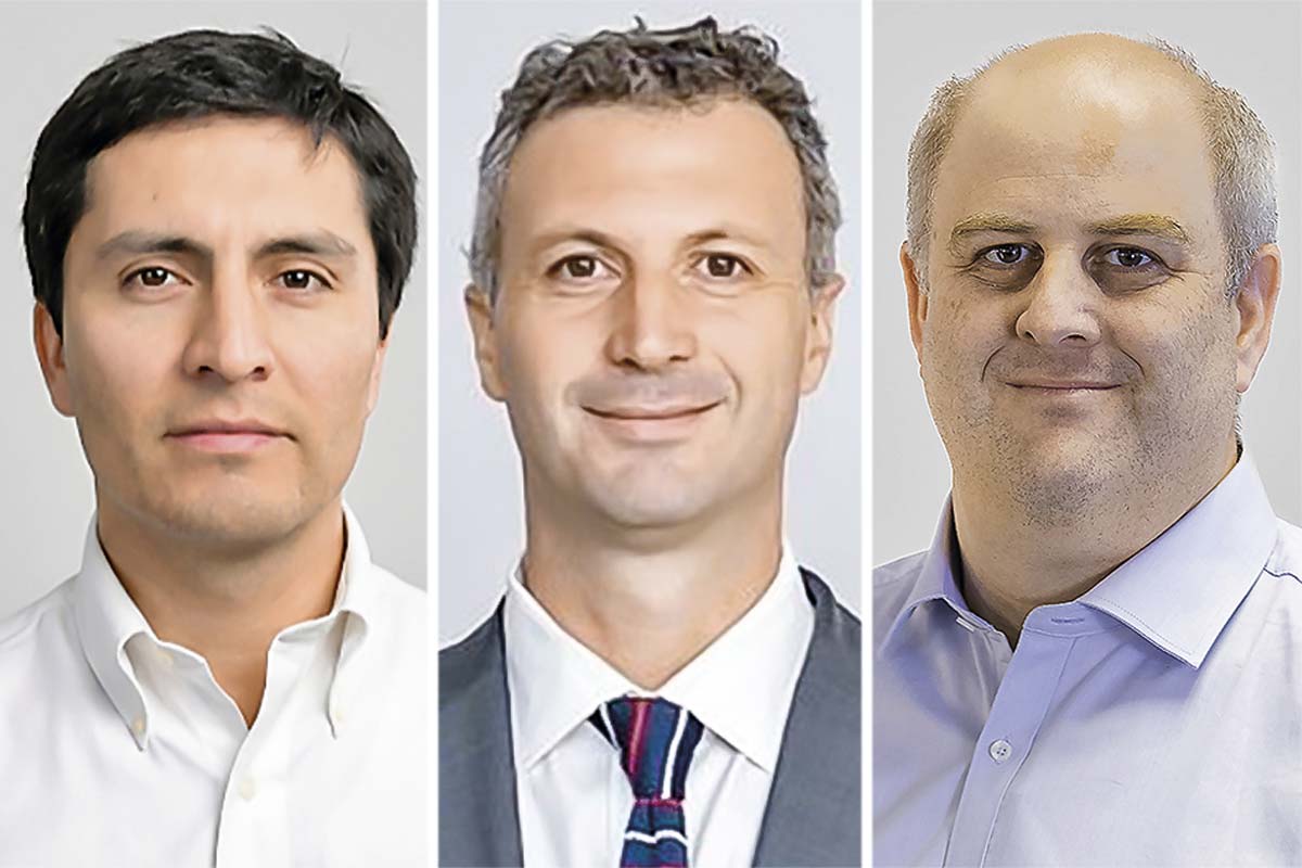 <p>El gerente de Finanzas de AFP Cuprum, Alejandro Arellano. El gerente Legal y de Asuntos Públicos de AFP PlanVital, Guillermo Matte. El gerente general de AFP Modelo, Andrés Flisfisch.</p>