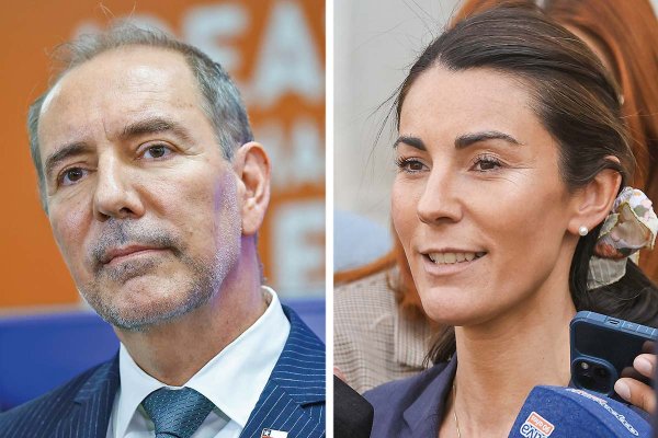 <p>Louis de Grange, ministro de Transportes y Telecomunicaciones. Maria Paz Arzola, ministra de Educación. Fotos: Aton.</p>