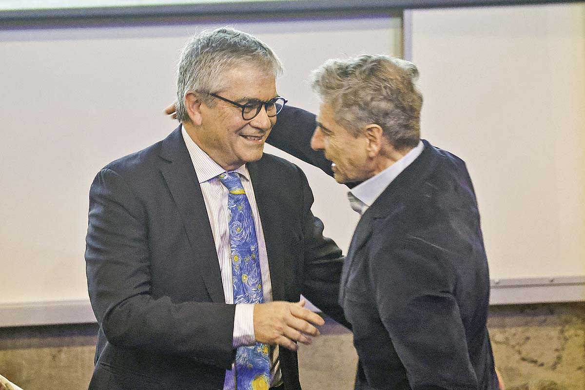 <p>Velasco destacó que Marcel cuidó la billetra fiscal durante su gestión en Hacienda. Fotos: Aton.</p>