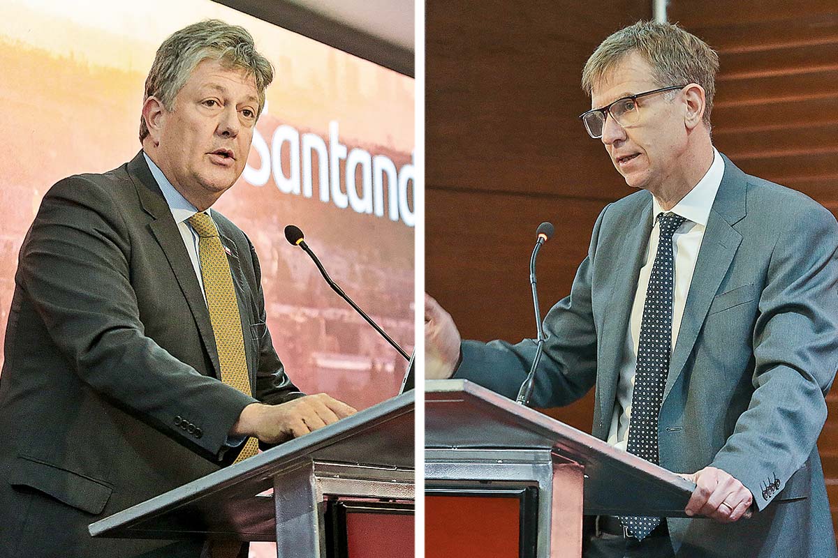 <p>Subsecretario de Obras Públicas, Nicolás Balmaceda; y gerente general Santander Chile, Andrés Trautmann. Fotos: José Montenegro</p>