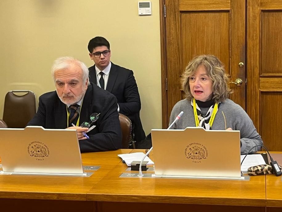 <p>El recién salido CEO de Codelco, Rubén Alvarado, y la directora de la estal, Tamara Agnic, en sesión del Congreso.</p>