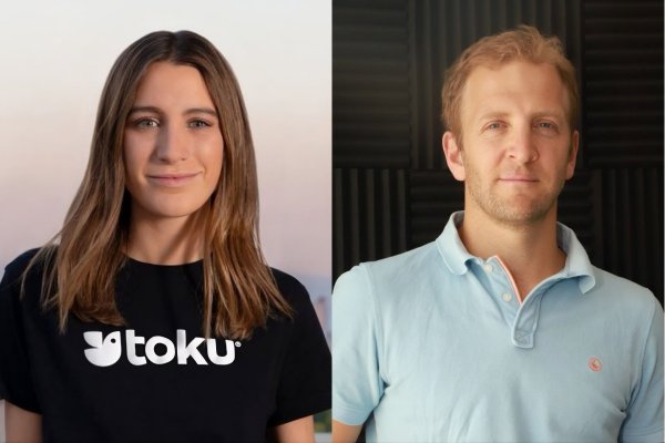 Cristina Etcheberry (CEO de Toku) y el nuevo country manager de la fintech en Chile, Mariano Werner.