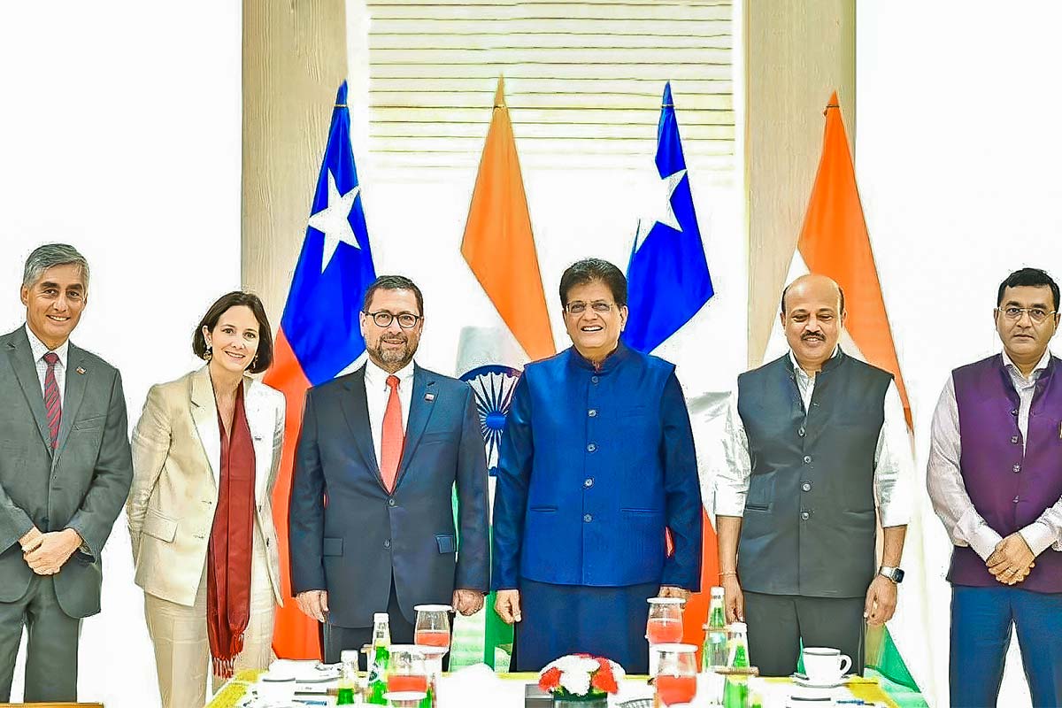 El canciller Pérez Mackenna y la subsecretaria Estévez se reunieron con el ministro del Comercio e Industria indio, Pitush Goyal, y el secretario de Comercio, Rajesh Agrawal.