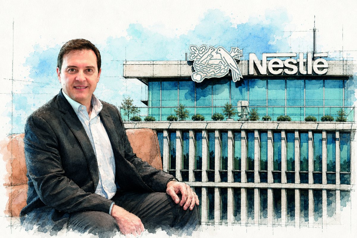 Rodrigo Camacho, CEO de Nestlé Chile. Imagen editada con IA.