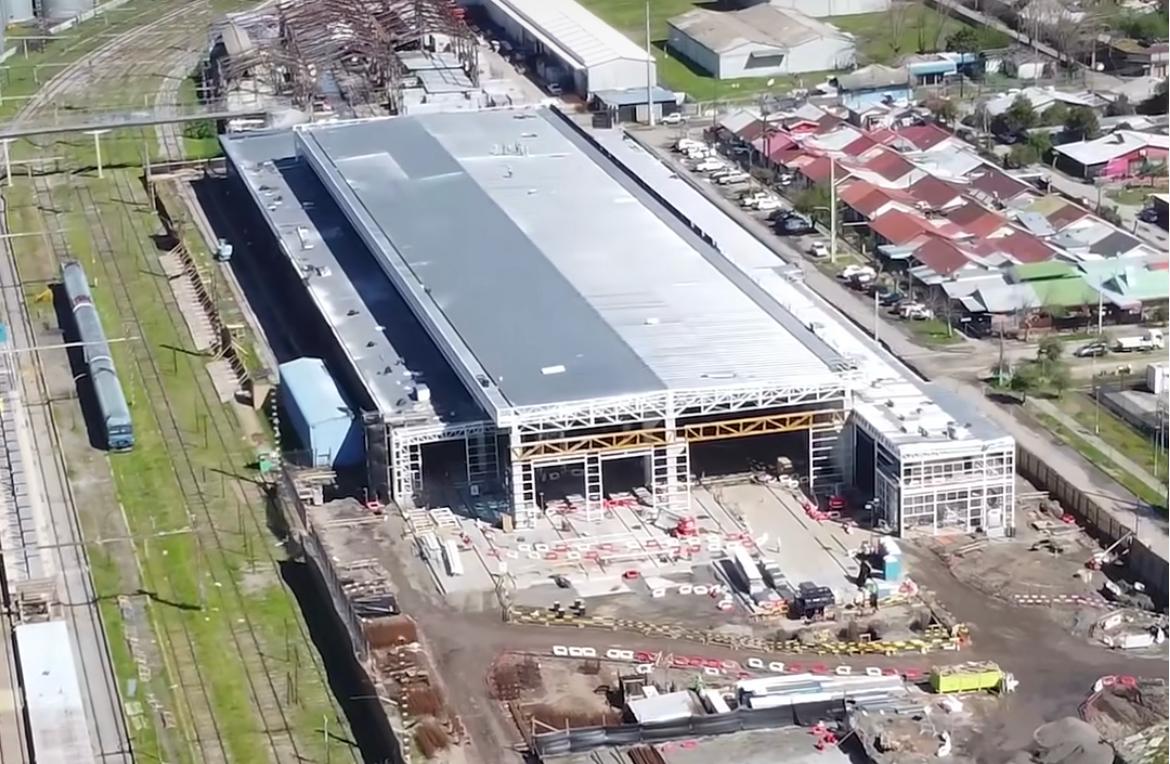 Centro de Mantenimiento de EFE en Chillán registra 89% de avance, obras culminarían a fin de año