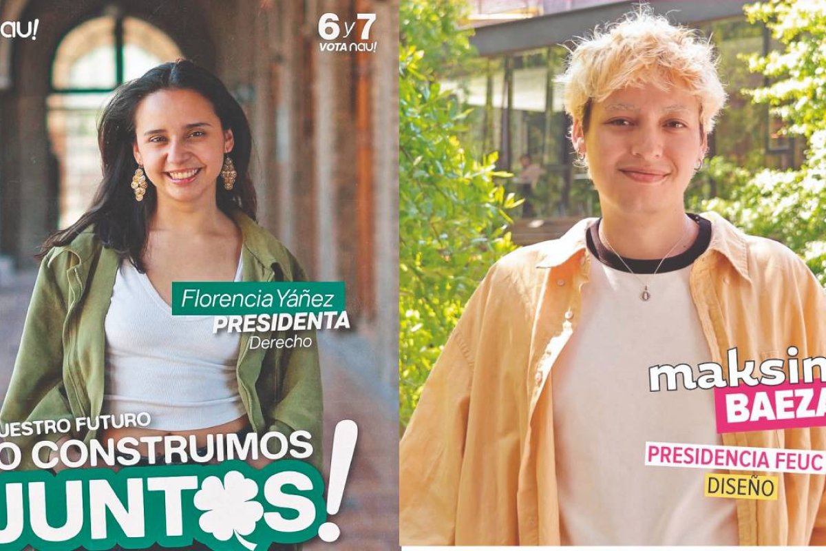 La izquierda vuelve a disputar la FEUC: quiénes son Florencia Yáñez y Maksim Baeza, los dos candidatos que van al balotaje