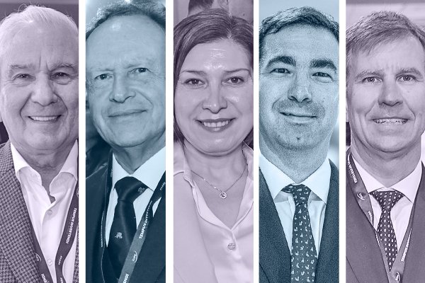 Renato Peñafiel presidente ejecutivo Values Corp Financial Solutions; José Manuel Mena presidente Asociación Bancos e Instituciones Financieras (ABIF); Catherine Tornel presidenta de la Comisión para el Mercado Financiero (CMF); José Manuel Baeza head de mercado de capitales de Credicorp Capital Chile; Andrés Trautmann country head y gerente general banco Santander Chile.
